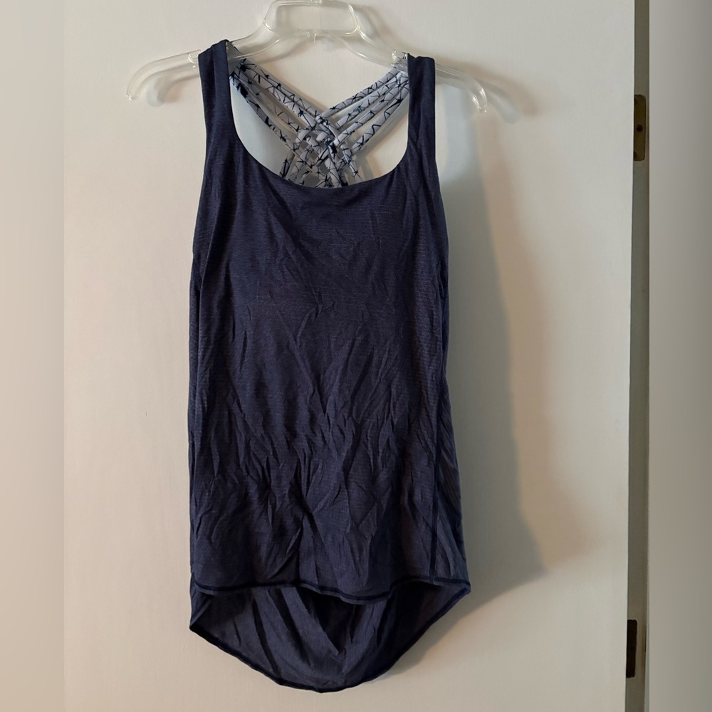Set of two Lululemon athletica Navy Blue and Light Pink Tank Tops